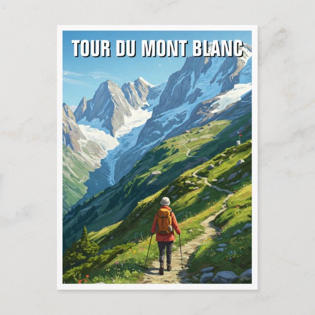 Tour du Mont Blanc Travel Hiker Postcard (Front)