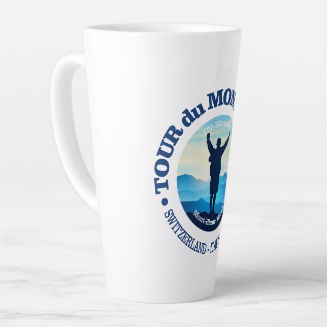 Tour du Mont Blanc (V) Latte Mug (Left Angle)