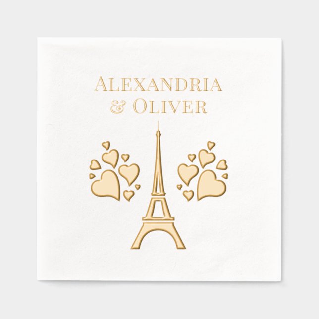 Tour Eiffel #1 Coeurs Prénom de famille ou couple (Recto)