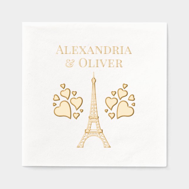 Tour Eiffel #2 Coeurs Prénom de famille ou couple (Recto)