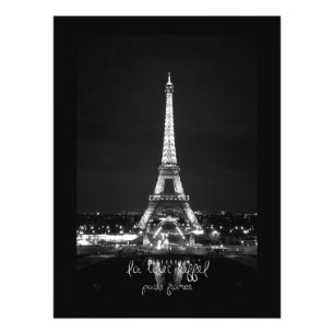 Tour Eiffel à la nuit B&W Photographie Imprimer