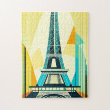 Tour Eiffel Abstrait Puzzle moderne du milieu du s