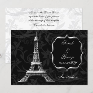 tour eiffel argent Paris faire-part de mariage