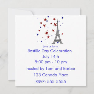 Tour Eiffel avec étoiles Invitation