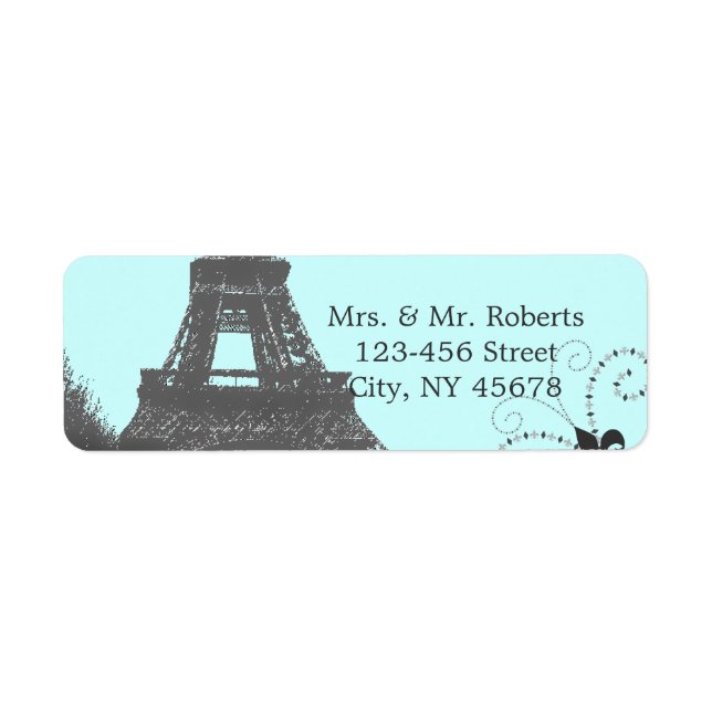 tour eiffel bleu vintage paris mariage (Devant)