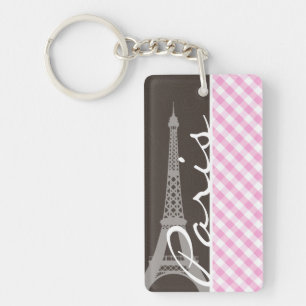 Tour Eiffel Brown et plaid rose