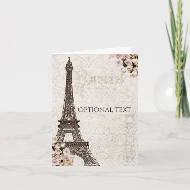 Tour Eiffel de Paris Roses Roses Chic Merci (Devant)