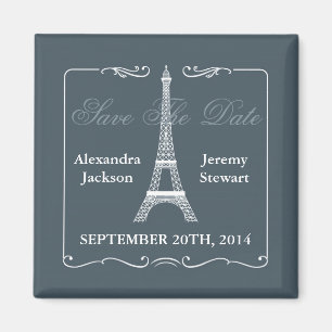 Tour Eiffel Économisez la date Magnet