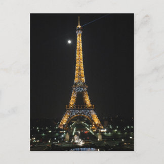 Tour Eiffel étincelante au clair de lune Carte pos