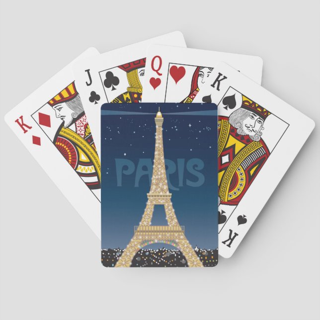 Tour Eiffel Étincelle Cartes De Jeu (dos)