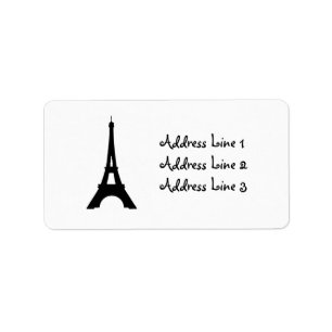 Tour Eiffel, Étiquette de adresse Paris Silhouette