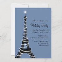 Tour Eiffel Invitation bleu