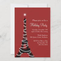 Tour Eiffel Invitation rouge