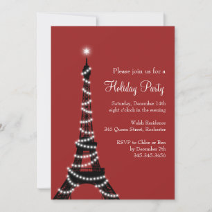 Tour Eiffel Invitation rouge