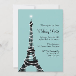 Tour Eiffel Invitation turquoise