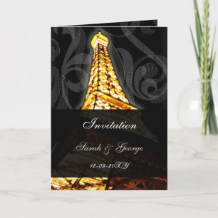 tour eiffel lumière mariage français invitations