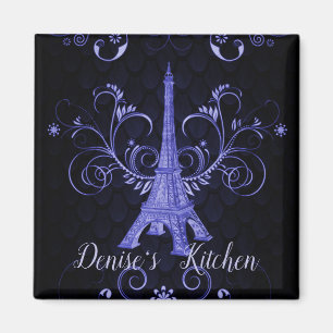 Tour Eiffel Magnet de torrents floraux violets