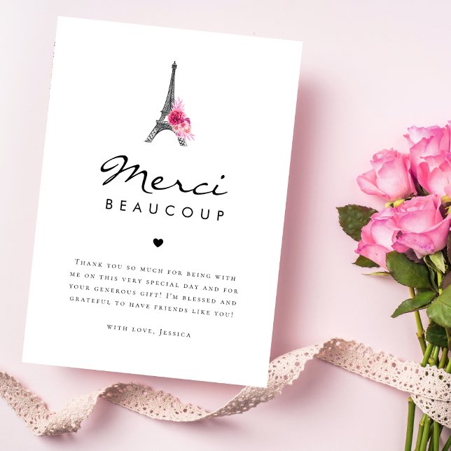 Tour Eiffel Merci Beaucoup Baby Shower Français (Créateur téléchargé)
