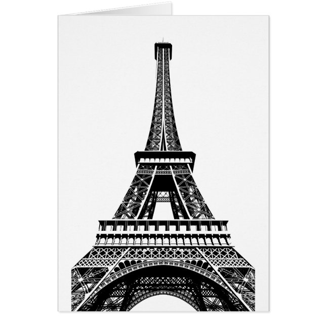 Tour Eiffel noir blanc Paris France Art (Devant)