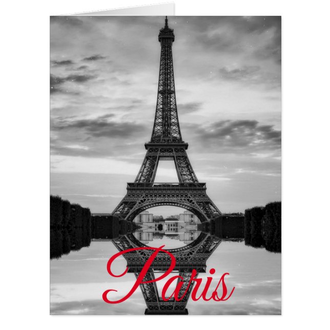 Tour Eiffel Noir Blanc Paris Voyage en Europe (Devant)