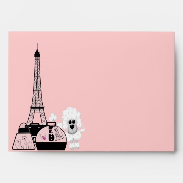 Tour Eiffel noire rose enveloppe Paris (Devant)