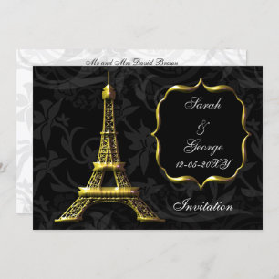 tour eiffel or Paris faire-part de mariage