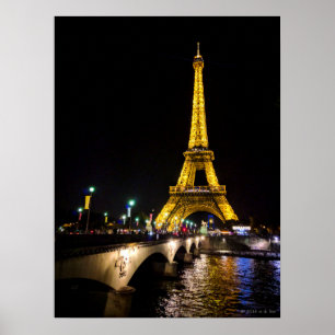 Tour Eiffel par Nuit à Paris, France Poster