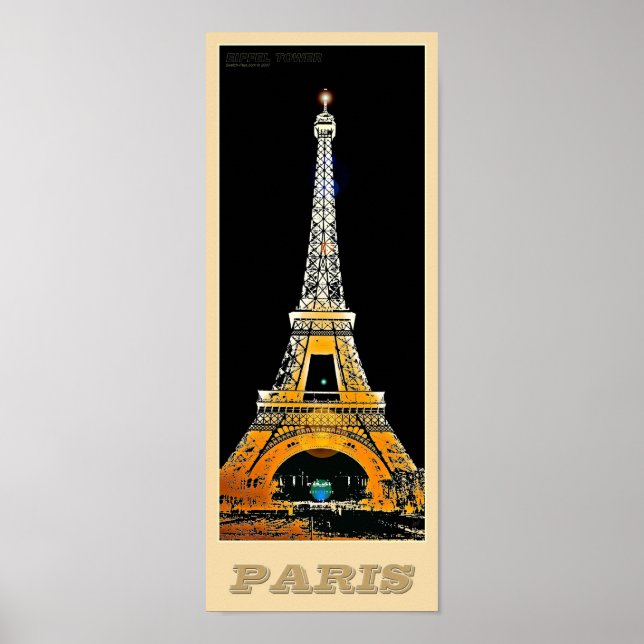 Tour Eiffel Paris - 01 - Affiche de voyage (Devant)