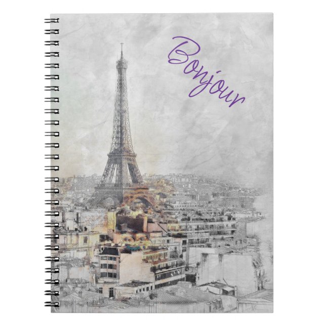 Tour Eiffel Paris Carnet - Vintage voyage (Devant)