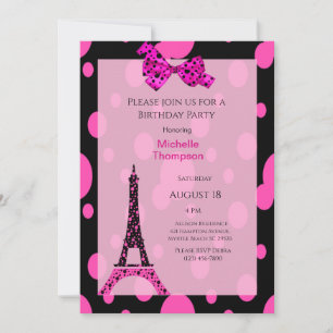 Tour Eiffel Paris Invitations d'anniversaire