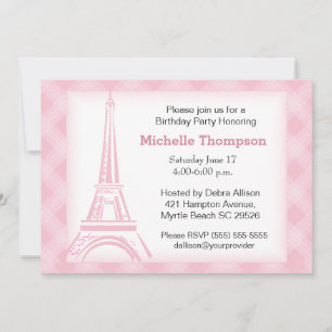 Tour Eiffel Paris Invitations d'anniversaire