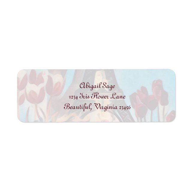 Tour Eiffel, Paris Iris, Tulipes Fleurs Adresse (Devant)