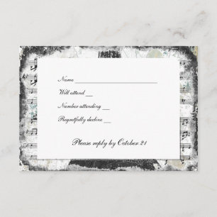 Tour Eiffel Paris Noir Musique Rsvp avec enveloppe