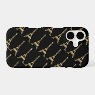 Tour Eiffel Paris Thème Coque noir - Mate iPhone C