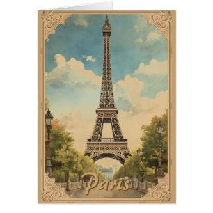 Tour Eiffel Paris Voyage Style Rétro Art Vintage