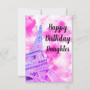 Tour Eiffel rose Bonne carte postale Anniversaire
