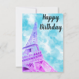 Tour Eiffel rose Bonne carte postale Anniversaire