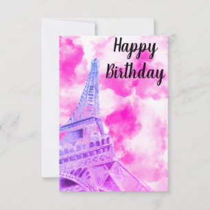 Tour Eiffel rose Bonne carte postale Anniversaire