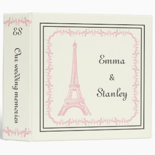 Tour Eiffel rose mariage Paris classeur en ivoire