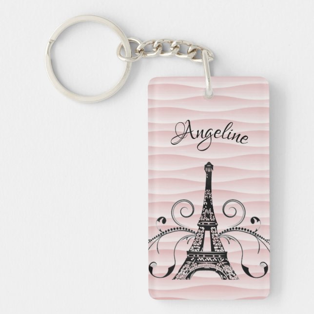 Tour Eiffel rose Porte - clé (Devant)