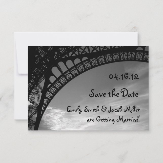 Tour Eiffel Sauvez la date Invitation (Devant)
