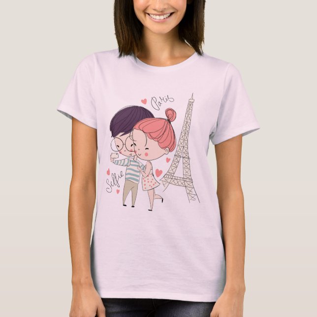 Tour Eiffel Selfie T-shirt Paris (Devant)