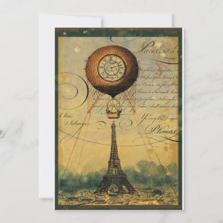 Tour Eiffel Steampunk Invitation Style Vintage