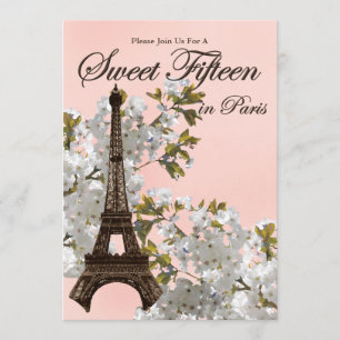 Tour Eiffel Sweet 15 Quinze Invitations