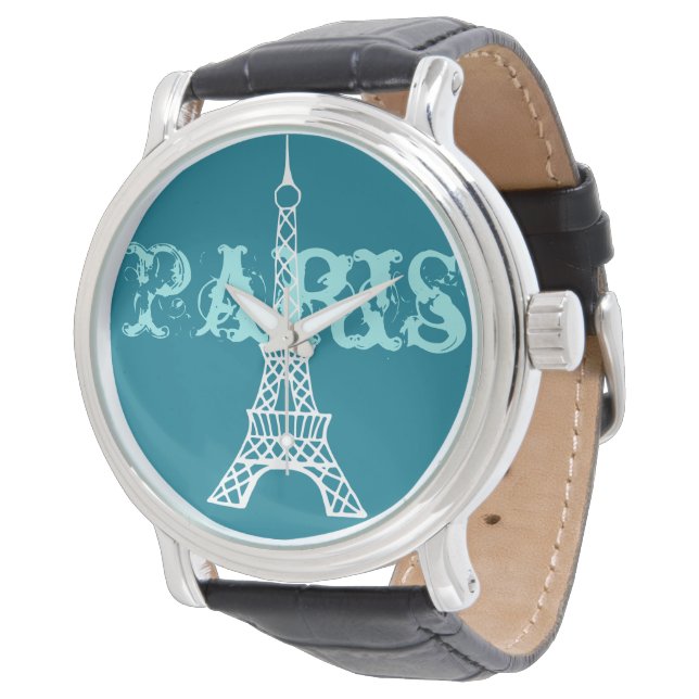 Tour Eiffel Turquoise Paris Montre femme (Incliné)
