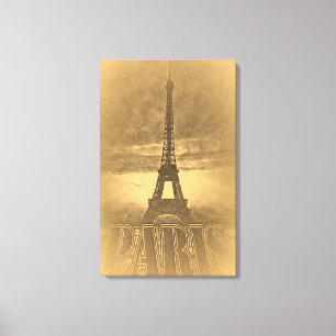 Tour Eiffel vintage Paris #1 - Toile Enveloppée