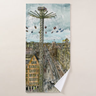Tour européen d'oscillation d'aquarelle des