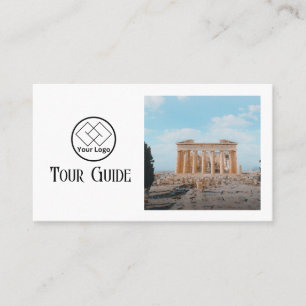 Tour Guide Travel Agent Elegant QR Code  Business Card