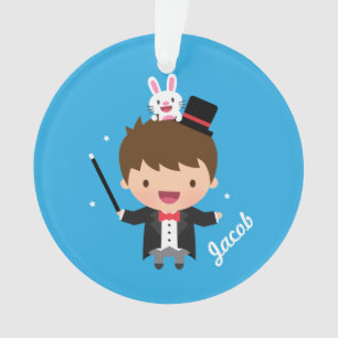 Tour magique de lapin de magicien mignon pour des