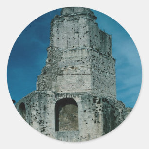 Tour Magne, 15 BC, ramparts tower, Nimes, France Classic Round Sticker